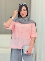 شومیز دو جیب پشت دکمه آیلین کد 6847 - تصویر 25