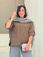 شومیز دو جیب پشت دکمه آیلین کد 6847 - تصویر 27
