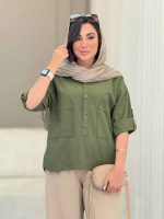 شومیز دو جیب پشت دکمه آیلین کد 6847 - تصویر 19