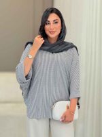 مانتو پانچ راه راه کد 6727 - تصویر 3