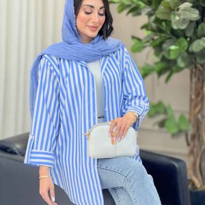 مانتو راه راه آستین پاگن سویل کد 6894