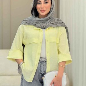 مانتو آستین پاکتی جلو ژیله کد 6870