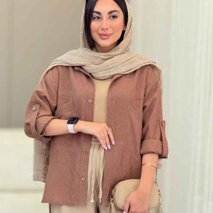 مانتو دو جیب آستین پاگن ساناز کد 6829