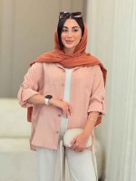 مانتو دو جیب آستین پاگن ساناز کد 6829 - تصویر 9