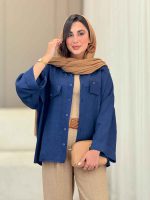 مانتو سر جیب نما آستین پاکتی کد 6808 - تصویر 14