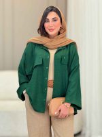 مانتو سر جیب نما آستین پاکتی کد 6808 - تصویر 16