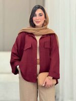 مانتو سر جیب نما آستین پاکتی کد 6808 - تصویر 8