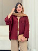 مانتو سر جیب نما آستین پاکتی کد 6808 - تصویر 18