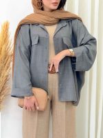 مانتو سر جیب نما آستین پاکتی کد 6808 - تصویر 10