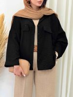 مانتو سر جیب نما آستین پاکتی کد 6808 - تصویر 11