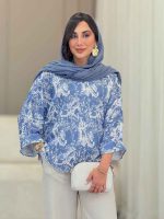 مانتو پانچ طرح دار کد 6882