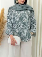 مانتو پانچ طرح دار کد 6882 - تصویر 4