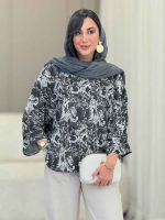 مانتو پانچ طرح دار کد 6882 - تصویر 5