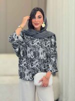 مانتو پانچ طرح دار کد 6882 - تصویر 8