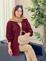 مانتو کتان دو جیب پاکتی شیلا کد 6892 - تصویر 2