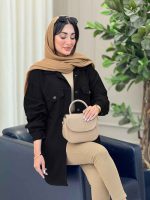مانتو کتان دو جیب پاکتی شیلا کد 6892 - تصویر 6