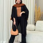 مانتو بلند بغل چاک کد 6353