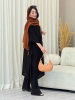 مانتو بلند بغل چاک کد 6353 - تصویر 6