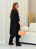 مانتو بلند بغل چاک کد 6353 - تصویر 5