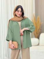 مانتو تک جیب آستین پاگن آندیا کد 6863 - تصویر 13