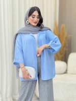 مانتو تک جیب آستین پاگن آندیا کد 6863 - تصویر 3