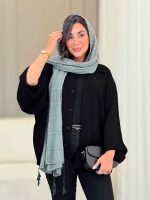 مانتو پانچ تک جیب پشت پیله کد6857 - تصویر 3