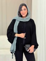 مانتو پانچ تک جیب پشت پیله کد6857 - تصویر 4