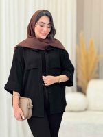 مانتو آستین پاکتی جلو ژیله کد 6901 - تصویر 3