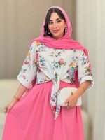 شومیز گره ای طرح گل کد 6890