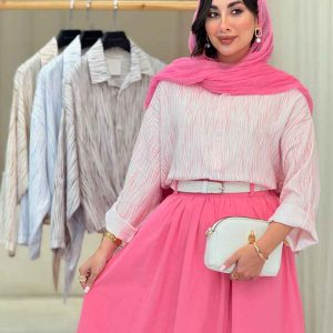 شومیز آستین پاگن گره ای کد 6740