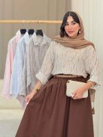 شومیز آستین پاگن گره ای کد 6740 - تصویر 6