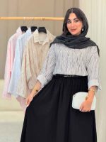 شومیز آستین پاگن گره ای کد 6740 - تصویر 4