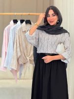شومیز آستین پاگن گره ای کد 6740 - تصویر 14