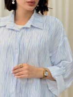 شومیز آستین پاگن گره ای کد 6740 - تصویر 9