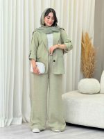 ست مانتو و شلوار یقه انگلیسی جیب نما کد 4455 - تصویر 26