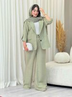 ست مانتو و شلوار یقه انگلیسی جیب نما کد 4455 - تصویر 24