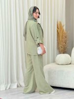 ست مانتو و شلوار یقه انگلیسی جیب نما کد 4455 - تصویر 23