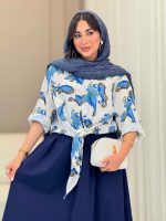 شومیز گره ای طرح گل کد 6890 - تصویر 8