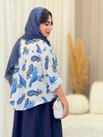 شومیز گره ای طرح گل کد 6890 - تصویر 11