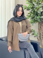 مانتو تک جیب آستین دو دکمه کد 6814 - تصویر 2
