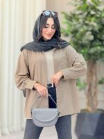 مانتو تک جیب آستین دو دکمه کد 6814 - تصویر 5