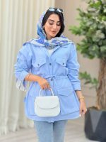مانتو کتان کمرگت جیب پاکتی کد 6931 - تصویر 19