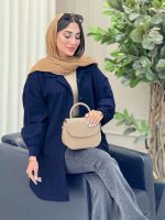 مانتو کتان بغل سه دکمه جیب پایین کد 6958 - تصویر 10
