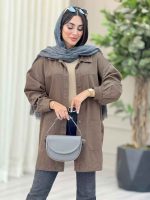 مانتو کتان بغل سه دکمه جیب پایین کد 6958 - تصویر 12