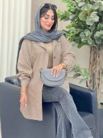 مانتو کتان بغل سه دکمه جیب پایین کد 6958 - تصویر 3