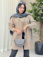 مانتو کتان بغل سه دکمه جیب پایین کد 6958 - تصویر 25