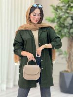 مانتو کتان بغل سه دکمه جیب پایین کد 6958 - تصویر 20