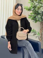 مانتو کتان بغل سه دکمه جیب پایین کد 6958 - تصویر 14