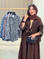مانتو طرح پلنگی آستین پاگن کد 6978 - تصویر 7