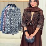 مانتو طرح پلنگی آستین پاگن کد 6978